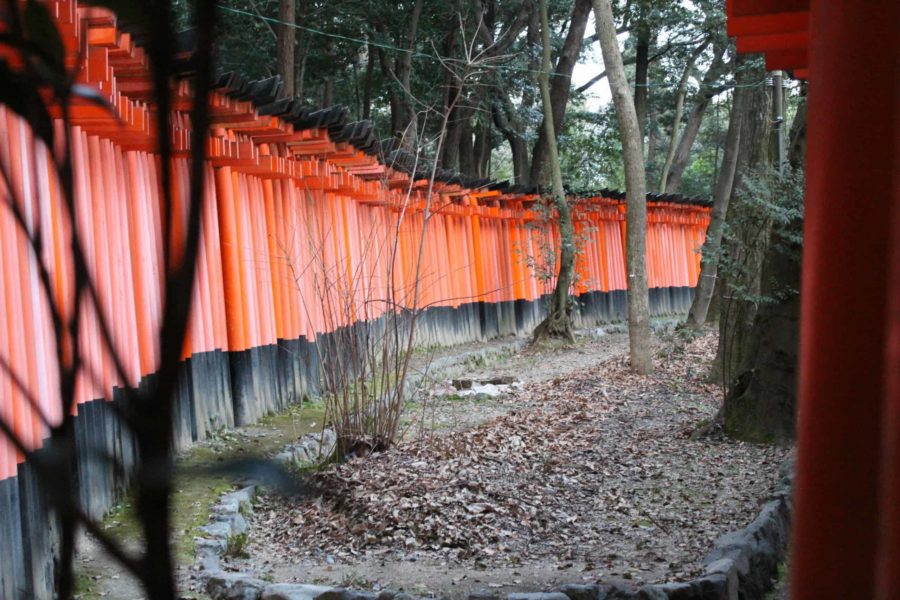 The sides of the toriis